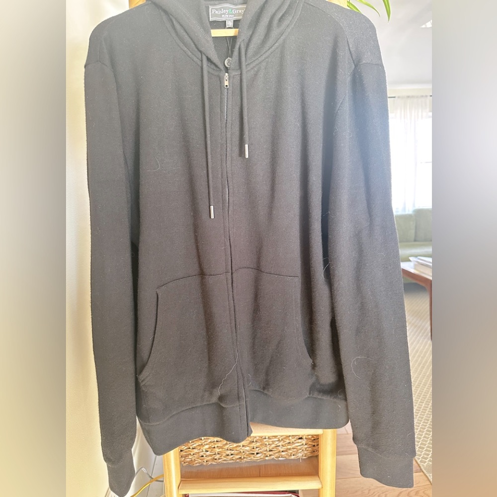 Super soft brand new black zip up hoodie.